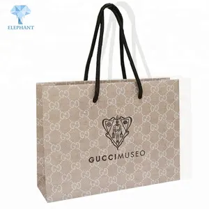 Logotipo personalizado mejor venta de compras de lujo bolsa de papel kraft