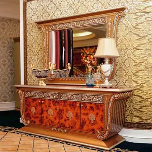 OE-FASHION צרפתית סגנון יוקרה מבואה קונסולת שולחן עם מראה קיר שולחן קונסולה