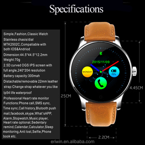 2016 À <span class=keywords><strong>La</strong></span> Mode Forme Ronde Soins de Santé Bluetooth Montre <span class=keywords><strong>Smart</strong></span> <span class=keywords><strong>Watch</strong></span> avec Moniteur de Fréquence Cardiaque - Product Image 4