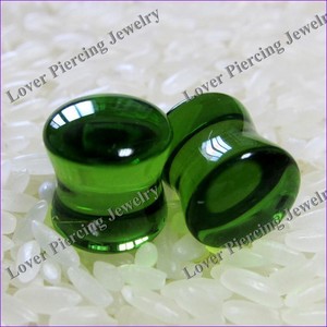 [GB-300] Hot Sale Pyrex Glass Body Piercing Jewelry <strong>Double</strong> <strong>Flared</strong> Convex Saddle Plugs