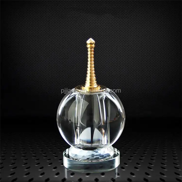 Round shape with strew Metal spire lid crystal stupa pagoda temple ornaments souvenir religion Relics for container gift
