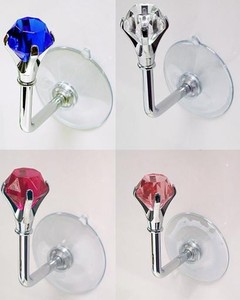 Red acrylic diamond <b>hook</b> with <b>suction</b> cup - Product Image 2