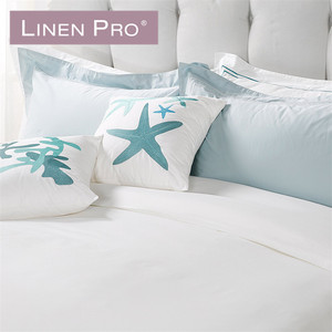 LinenPro 100% Point de Croix En Coton <span class=keywords><strong>Drap</strong></span> De Lit 5 Étoiles Hôtel Ensembles de Literie En Lin - Product Image 5