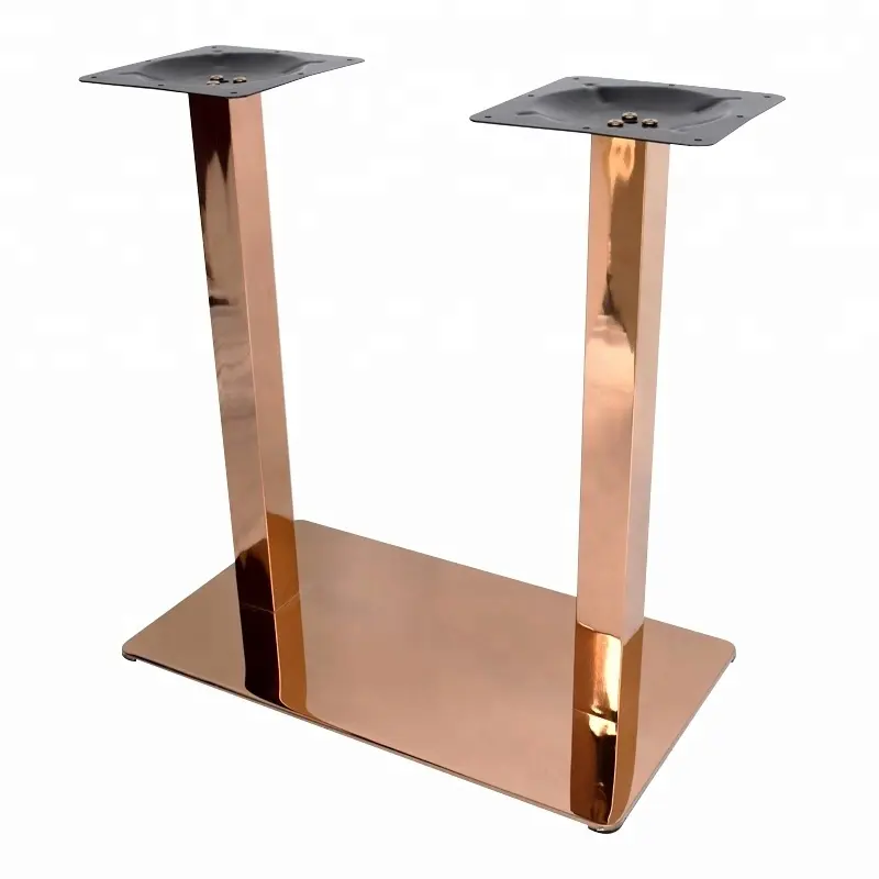 Pieds de meubles de table en métal or rose, accessoire de fabrication chinoise, base rectangulaire, nouveau modèle