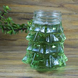 500ml <strong>Christmas</strong> <strong>Tree</strong> Shape Wide Mouth Glass Mason <strong>Jar</strong> with Lid and Straws - Product Image 6