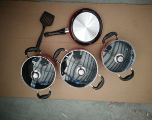 Ensemble d'ustensiles de cuisine antiadhésifs en aluminium, avec casseroles et poêles à frire de 24CM, 20/22/24CM, lot de 7 pièces - Product Image 1