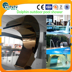 la decoración al aire libre para la ducha de la piscina y <span class=keywords><strong>el</strong></span> jardín mini delfines fuente - Product Image 1