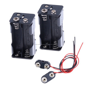 Plastica nera cellulare 4xAA (<span class=keywords><strong>UM</strong></span>-* 4) 6 v Battery Holder Box Caso back to back - Product Image 5