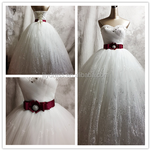 Belles robes de bal col chérie sur mesure longue conception de mariée formelle Taobao chine HS251 vraies images de <span class=keywords><strong>robe</strong></span> de mariée - Product Image 2