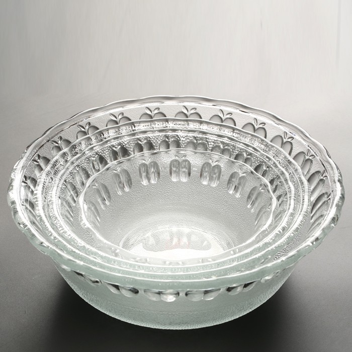 Slant Cut Glass Bowl,Glass Dessert bowl,Glass Terrarium glass salad bowl  with print