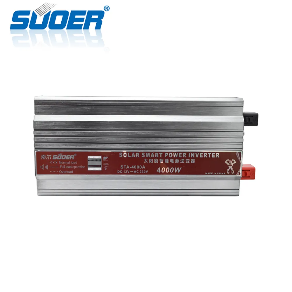 Suoer 12 volt 4000 watt power inverter dc to ac power inverter With LED Screen Display 4kw