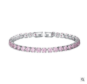 Femmes De Luxe <span class=keywords><strong>Or</strong></span> <span class=keywords><strong>Blanc</strong></span> Plaqué <span class=keywords><strong>Or</strong></span> Plaqué bijoux En Argent Sterling AAA Zircon Tennis Bracelet - Product Image 1