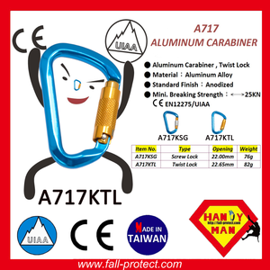 Wild Outdoor 25kN Aluminum Twist Lock Climbing Carabiner for safety rescue - Product Image 2