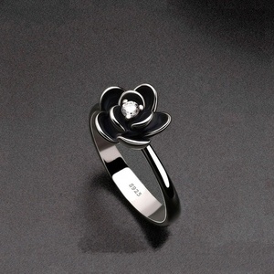 Creative Rose Flower <strong>925</strong> <strong>Silver</strong> <strong>Rings</strong> for Women Jewelry Gift CZ Zircon Wedding Engagement <strong>Ring</strong> Accessory High Quality - Product Image 1