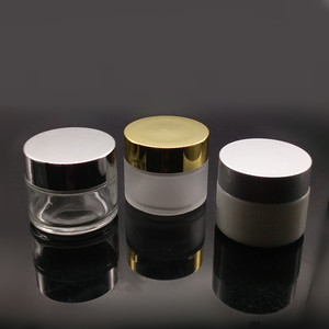 50 Gam 100 Gam Rõ Ràng Frosted Vòng Straight Tường <span class=keywords><strong>Glass</strong></span> <span class=keywords><strong>Jar</strong></span> Với Nắp Vàng Cho Mỹ Phẩm Kem Chăm Sóc Da - Product Image 4