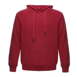 2020 Baru Kualitas Tinggi Felpa Cappuccio 95% Poliester 5% Spandeks Merah Hoodie Kosong Gaya Korea Fashion Hoodie Rami