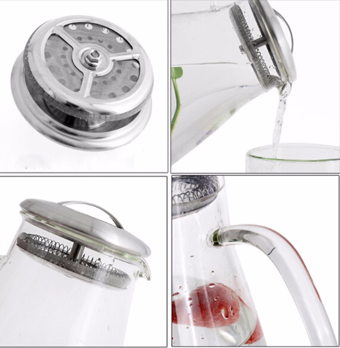 Heat Resistant Borosilicate Decorative Glass Water Filter Pitcher Glass Water Jug