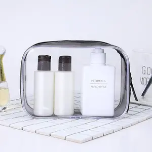 PVC Travel Make up Cosmetic Bag Cheap Clear Make up Bag Transparent Zipper Bag Simple Zhejiang B1 Plastic Zipper Case 20 Pcs