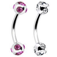 Multi Gems Bijoux en acier chirurgical Anneaux à sourcils Bijoux de haute qualité Anneaux de piercing à sourcils