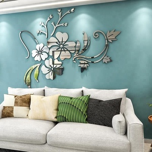 Autocollant <span class=keywords><strong>mural</strong></span> en acrylique en forme de fleur 3D, <span class=keywords><strong>miroir</strong></span> <span class=keywords><strong>mural</strong></span> pour salon, chambre à coucher - Product Image 4