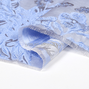 Tissu de brocart Jacquard teint sur les côtés Jacaranda Design français Tissu de mode brillant et rigide - Product Image 1