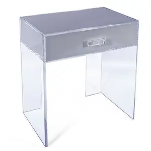 Claro acrílico mesa con un cajón Perspex Lucite lado mesa de café de escritorio de la tabla de Secretaire