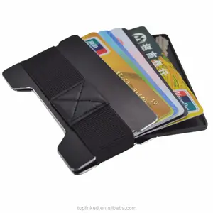 2018 Tuopuke حار بيع سليم محفظة الألومنيوم RFID بطاقة NFC حماية المحفظة مع مقصورة العملة والمال الفرقة