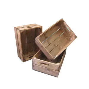 Farmers Market Wooden Fruit Crate Rustic Wooden Nesting Storage Crate