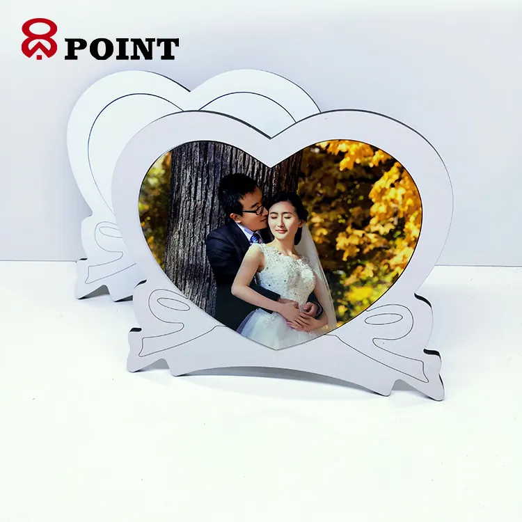 Bingkai Foto Cinta Bentuk Hati Mdf Papan Belakang Gaun Pernikahan Gambar Dapat Dicetak