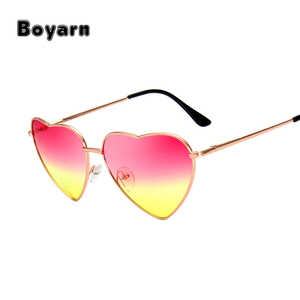 En forma de corazón <span class=keywords><strong>gafas</strong></span> de sol mujer metal lentes reflectantes moda estilo <span class=keywords><strong>gafas</strong></span> de sol hombres espejo nuevas frescas - Product Image 1