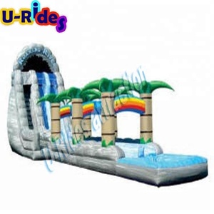 Gran oferta, <span class=keywords><strong>piscina</strong></span> inflable con tema de bosque de selva <span class=keywords><strong>Tropical</strong></span> enorme de 30 pies para niños y adultos con diseño de Castillo de 2 carriles - Product Image 3