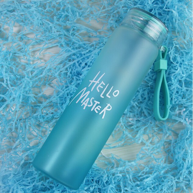 Wholesale wide mouth glass water bottle  glass bottle frosted glass beverage bottle
