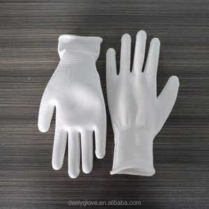 13 gauge White pu coated gloves utility <span class=keywords><strong>the</strong></span> hand - Product Image 2