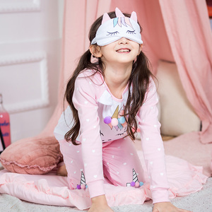 <span class=keywords><strong>Pigiama</strong></span> <span class=keywords><strong>unicorno</strong></span> a manica lunga per bambini stampa lamina d'oro Set Casual per stagioni primaverili e autunnali taglie per 6 7 8 anni - Product Image 5