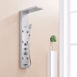 Ensemble thermostatique hydroélectrique Flg en acier inoxydable, panneau de <span class=keywords><strong>douche</strong></span> chauffe-<span class=keywords><strong>eau</strong></span> chaude - Product Image 1