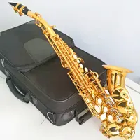 Saxofone Soprano Curvo em Latão Bb, Venda Quente