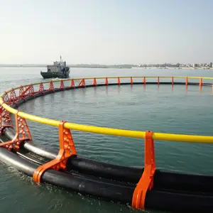 Cage circulaire flottante pour les poissons, pour élevage de poissons, résistante aux intempéries