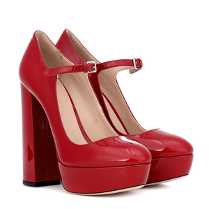 Vestito Da Sera delle signore Tacchi Chunky Tallone Pattini di Estate 2019 Delle Donne di Brevetto Nero Rosso Punta Rotonda Della Piattaforma Sky High <span class=keywords><strong>Mary</strong></span> <span class=keywords><strong>Jane</strong></span> pompe - Product Image 6