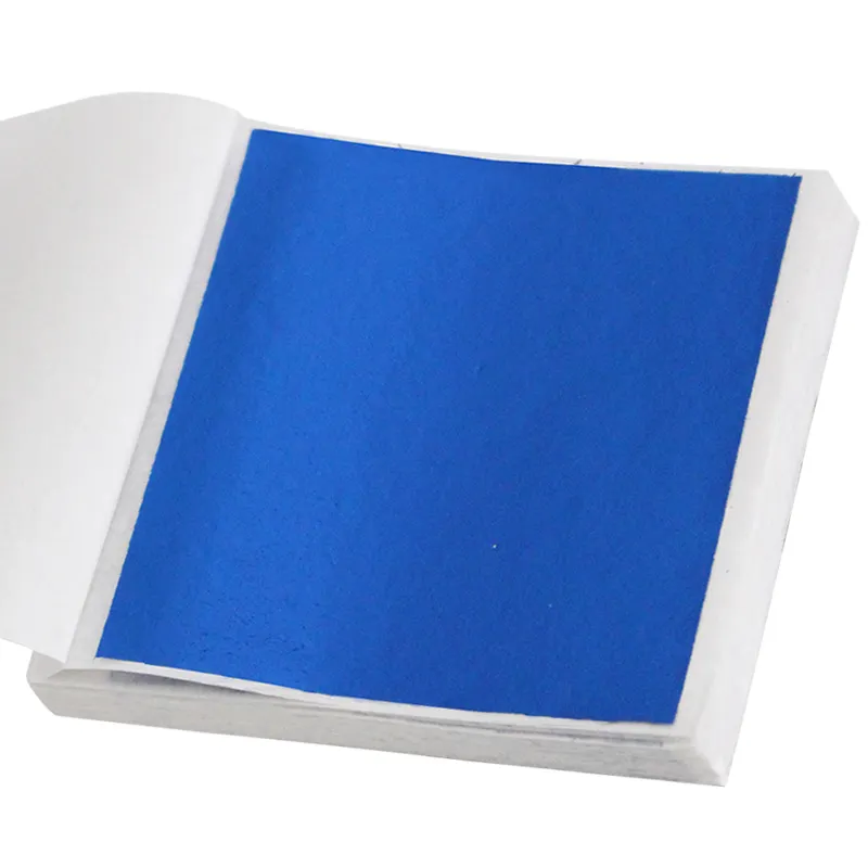 8X 8.5cm500pcs中国の金メッキ金属工芸品ネイルデコレーションカラフルな青い台湾の模造金箔箔紙シート