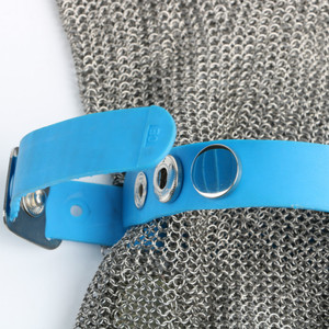 Chainmail Ring Mesh Malla resistente al corte Trabajo Guantes de acero inoxidable con puño largo de 15mm - Product Image 4