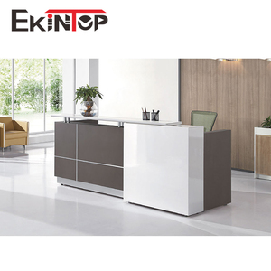 Ekintop 2 người di động bán lẻ kích thước tiêu chuẩn thông tin đồ nội thất L hình quầy tiếp tân - Product Image 6