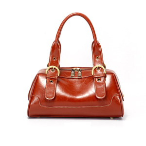 COWHERD <strong>Vintage</strong> Solid Pattern Female 2026 Model 1332 Oli Wax Genuine Cowhide Leather Handmade <strong>Tote</strong> <strong>Bag</strong> Zipper Closure Wholesale - Product Image 2