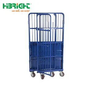 Conteneur industriel énorme espace de stockage Chariot de cage de blanchisserie avec freins