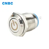 Interruptor de botón momentáneo led de metal, 12v, 24v, 110v, 220v, con símbolo de potencia, 12mm, con certificado CE