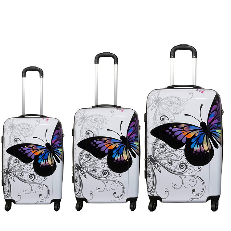 Глари 20 дюймов с твердыми стенками туристическое АБС ПК набор багажных чемоданов на чемодан огни