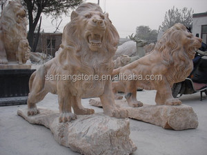 Scultura di leone in pietra di marmo per esterni
