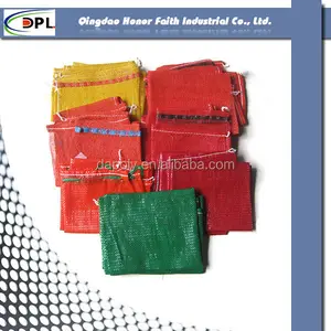 Volumen - producto de la fuente de la fábrica personalizar pp circular kniting malla roja bolsa