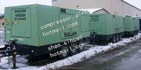 Compresseur d'air portable à vis rotative Sullair 900XHH/1150XH, offre 900 CFM à 500 PSI (25,5 m3/min à 34,5 bar) ou 1150 CFM à