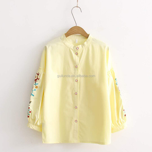 Nuovo elegante modello di collo <span class=keywords><strong>camicette</strong></span> di <span class=keywords><strong>cotone</strong></span> per le donne - Product Image 4