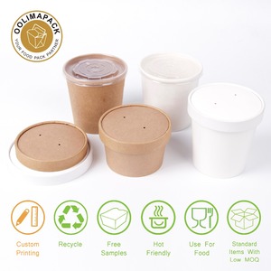 contenedor De Papel caliente y fría con ventilación tapa plana, comercio al por mayor recipiente de comida <span class=keywords><strong>para</strong></span> <span class=keywords><strong>llevar</strong></span> - Product Image 2
